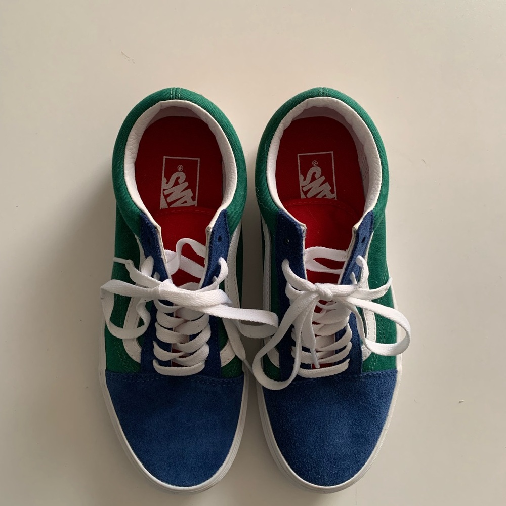 Vans Blue and Green Classic Sneakers